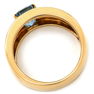 タサキ TASAKI アクアマリン ブルー×イエローゴールド K18YG アクアマリン リング 指輪 TASAKI Au750 18K 18金 バケットミックスカット 11号