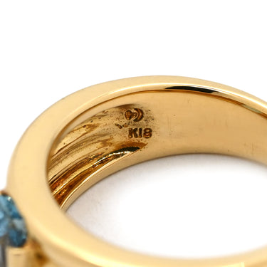 タサキ TASAKI アクアマリン ブルー×イエローゴールド K18YG アクアマリン リング 指輪 TASAKI Au750 18K 18金 バケットミックスカット 11号