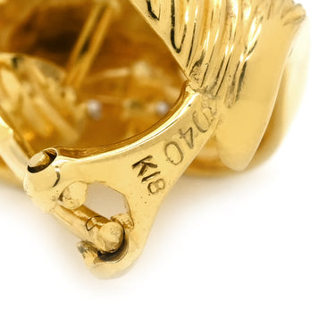 ノンブランド NON BRAND ダイヤモンド 0.40ct デザインピアス イエローゴールド K18YG ダイヤモンド ピアス 18K 750 YG スタッド 両耳用 幅広