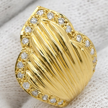 ノンブランド NON BRAND ダイヤモンド 0.40ct デザインピアス イエローゴールド K18YG ダイヤモンド ピアス 18K 750 YG スタッド 両耳用 幅広