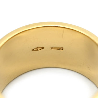 グッチ GUCCI アイコン ワイド イエローゴールド K18YG リング 指輪 K18YG Au750 18K 18金 ICON GGロゴ 幅広 太め ボリューム 8号