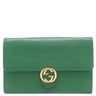 グッチ GUCCI インターロッキングG 615523 グリーン レザー チェーンウォレット ゴールド金具 チェーンショルダー ショルダーバッグ