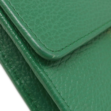 グッチ GUCCI インターロッキングG 615523 グリーン レザー チェーンウォレット ゴールド金具 チェーンショルダー ショルダーバッグ