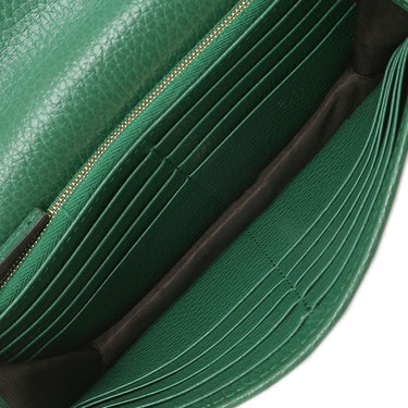 グッチ GUCCI インターロッキングG 615523 グリーン レザー チェーンウォレット ゴールド金具 チェーンショルダー ショルダーバッグ