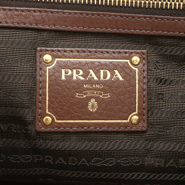 プラダ PRADA ロゴプレート 2WAY BN1777 ブルチャート レザー ヴィッテロダイノ ハンドバッグ ゴールド金具 ハンドバッグ ショルダー
