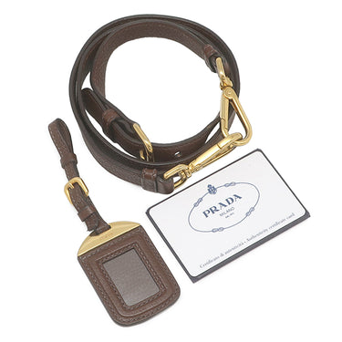 プラダ PRADA ロゴプレート 2WAY BN1777 ブルチャート レザー ヴィッテロダイノ ハンドバッグ ゴールド金具 ハンドバッグ ショルダー