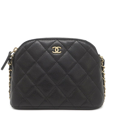 シャネル CHANEL マトラッセ チェーンクラッチ AP4000 ブラック レザー キャビアスキン チェーンウォレット ゴールド金具 ミニショルダー