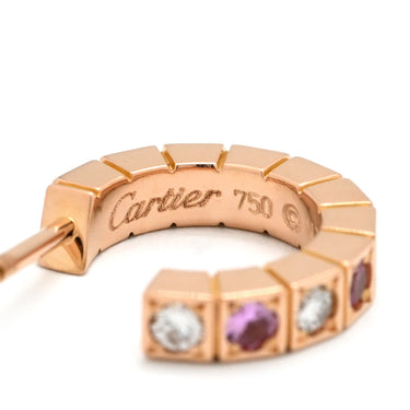 カルティエ Cartier ラニエール ピアス B8031000 ピンク×ピンクゴールド K18PG ダイヤモンド サファイア ピアス 750 18金 PG ダイヤ ピンクサファイア