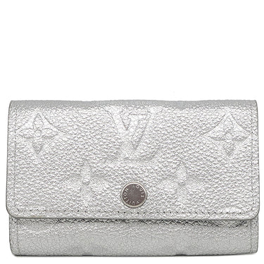 ルイヴィトン LOUIS VUITTON キーケース ミュルティクレ 6 M26508 シルバー レザー モノグラムアンプラント キーケース シルバー金具 6連 6本 鍵入れ