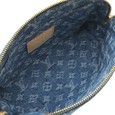 ルイヴィトン LOUIS VUITTON ポシェット コスメティック PM M24316 ブルーデニム モノグラムデニム ポーチ ゴールド金具 化粧ポーチ 小物入れ