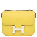 エルメス HERMES コンスタンスミニ 3 ミロワール ジョーヌナプル ヴォーエプソン ショルダーバッグ シルバー金具 2023年製