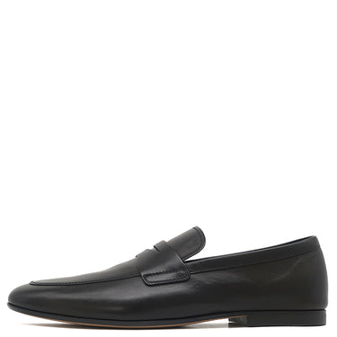 トッズ TODS モノグラム ロゴ ブラック レザー ＃7 ローファー 黒 革靴