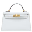エルメス HERMES ミニケリードゥ 外縫い ブループリュム シェブルミゾル 2WAYバッグ シルバー金具 水色 ショルダー
