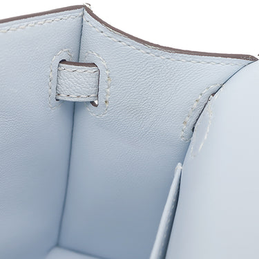 エルメス HERMES ミニケリードゥ 外縫い ブループリュム シェブルミゾル 2WAYバッグ シルバー金具 水色 ショルダー