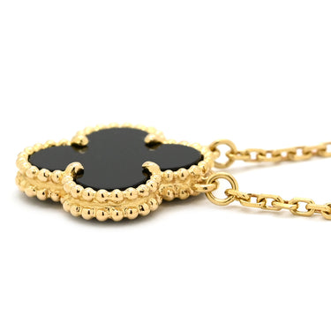 ヴァンクリーフアーペル Van Cleef & Arpels ヴィンテージ アルハンブラ ペンダント VCARA45800 ブラック×イエローゴールド K18YG オニキス ネックレス Au750 18K 黒 オニキス