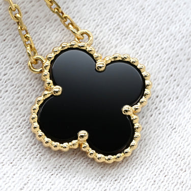 ヴァンクリーフアーペル Van Cleef & Arpels ヴィンテージ アルハンブラ ペンダント VCARA45800 ブラック×イエローゴールド K18YG オニキス ネックレス Au750 18K 黒 オニキス
