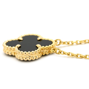 ヴァンクリーフアーペル Van Cleef & Arpels ヴィンテージ アルハンブラ VCARA45800 ブラック×イエローゴールド K18YG オニキス ネックレス Au750 18K オニキス