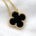 ヴァンクリーフアーペル Van Cleef & Arpels ヴィンテージ アルハンブラ VCARA45800 ブラック×イエローゴールド K18YG オニキス ネックレス Au750 18K オニキス