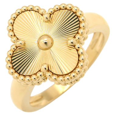 ヴァンクリーフアーペル Van Cleef & Arpels ヴィンテージ アルハンブラ ギヨシェ VCARP6I300 イエローゴールド K18YG #52(JP12) リング 指輪 18K 12号