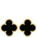 ヴァンクリーフアーペル Van Cleef & Arpels ヴィンテージ アルハンブラ VCARA44200 ブラック×イエローゴールド K18YG オニキス ピアス 黒 Au750 YG 18K オニキス