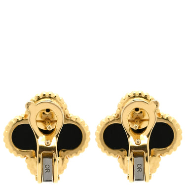 ヴァンクリーフアーペル Van Cleef & Arpels ヴィンテージ アルハンブラ VCARA44200 ブラック×イエローゴールド K18YG オニキス ピアス 黒 Au750 YG 18K オニキス