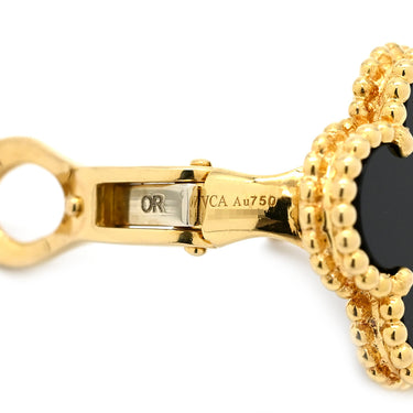 ヴァンクリーフアーペル Van Cleef & Arpels ヴィンテージ アルハンブラ VCARA44200 ブラック×イエローゴールド K18YG オニキス ピアス 黒 Au750 YG 18K オニキス