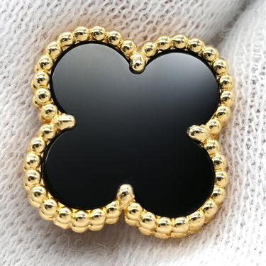 ヴァンクリーフアーペル Van Cleef & Arpels ヴィンテージ アルハンブラ VCARA44200 ブラック×イエローゴールド K18YG オニキス ピアス 黒 Au750 YG 18K オニキス