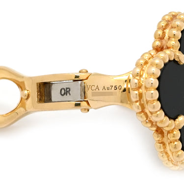 ヴァンクリーフアーペル Van Cleef & Arpels ヴィンテージ アルハンブラ VCARA44200 ブラック×イエローゴールド K18YG オニキス ピアス 黒 Au750 YG 18K オニキス