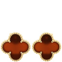 ヴァンクリーフアーペル Van Cleef & Arpels ヴィンテージ アルハンブラ VCARD40400 レッド×イエローゴールド K18YG カーネリアン ピアス 赤 750 18K 18金 カーネリアン 紅玉髄