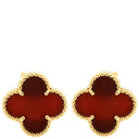 ヴァンクリーフアーペル Van Cleef & Arpels ヴィンテージ アルハンブラ VCARD40400 レッド×イエローゴールド K18YG カーネリアン ピアス 赤 750 18K 18金 カーネリアン 紅玉髄