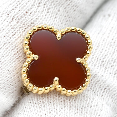 ヴァンクリーフアーペル Van Cleef & Arpels ヴィンテージ アルハンブラ VCARD40400 レッド×イエローゴールド K18YG カーネリアン ピアス 赤 750 18K 18金 カーネリアン 紅玉髄