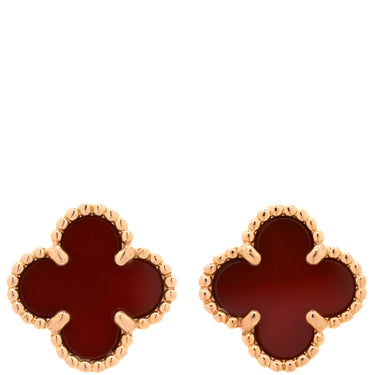 ヴァンクリーフアーペル Van Cleef & Arpels スウィート アルハンブラ VCARN6BO00 レッド×ローズゴールド K18PG カーネリアン ピアス Au750 18K 18金 カーネリアン 紅玉髄