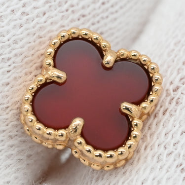 ヴァンクリーフアーペル Van Cleef & Arpels スウィート アルハンブラ VCARN6BO00 レッド×ローズゴールド K18PG カーネリアン ピアス Au750 18K 18金 カーネリアン 紅玉髄