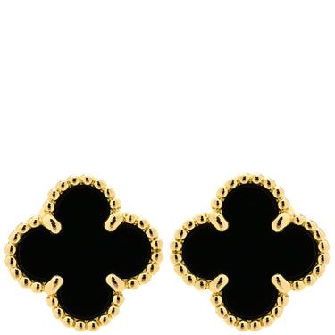 ヴァンクリーフアーペル Van Cleef & Arpels スウィート アルハンブラ VCARA44900 ブラック×イエローゴールド K18YG オニキス ピアス 黒 オニキス 750 YG 18K 両耳用
