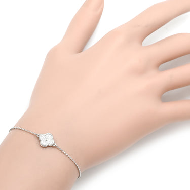 ヴァンクリーフアーペル Van Cleef & Arpels スウィート アルハンブラ VCARO85600 ホワイトゴールド K18WG ダイヤモンド ブレスレット Au750 18K WG ダイヤモンド 12石