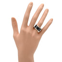 ブルガリ BVLGARI ビーゼロワン B-zero1 4バンド ダイヤ リング ブラック×ピンクゴールド K18PG セラミック ダイヤモンド #54(JP14) リング 指輪 黒 750PG 18金 ダイア 13号