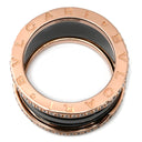 ブルガリ BVLGARI ビーゼロワン B-zero1 4バンド ダイヤ リング ブラック×ピンクゴールド K18PG セラミック ダイヤモンド #54(JP14) リング 指輪 黒 750PG 18金 ダイア 13号