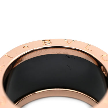 ブルガリ BVLGARI ビーゼロワン B-zero1 4バンド ダイヤ リング ブラック×ピンクゴールド K18PG セラミック ダイヤモンド #54(JP14) リング 指輪 黒 750PG 18金 ダイア 13号
