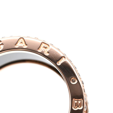 ブルガリ BVLGARI ビーゼロワン B-zero1 4バンド ダイヤ リング ブラック×ピンクゴールド K18PG セラミック ダイヤモンド #54(JP14) リング 指輪 黒 750PG 18金 ダイア 13号