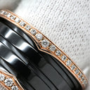 ブルガリ BVLGARI ビーゼロワン B-zero1 4バンド ダイヤ リング ブラック×ピンクゴールド K18PG セラミック ダイヤモンド #54(JP14) リング 指輪 黒 750PG 18金 ダイア 13号