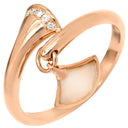 ブルガリ BVLGARI ディーヴァ ドリーム ホワイト×ピンクゴールド K18PG ダイヤモンド マザーオブパール リング 指輪 750 18金 ダイヤモンド シェル 20号