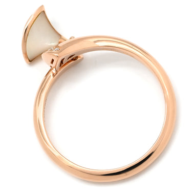 ブルガリ BVLGARI ディーヴァ ドリーム ホワイト×ピンクゴールド K18PG ダイヤモンド マザーオブパール リング 指輪 750 18金 ダイヤモンド シェル 20号