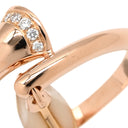 ブルガリ BVLGARI ディーヴァ ドリーム ホワイト×ピンクゴールド K18PG ダイヤモンド マザーオブパール リング 指輪 750 18金 ダイヤモンド シェル 20号