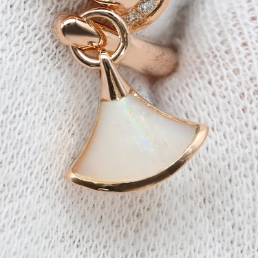 ブルガリ BVLGARI ディーヴァ ドリーム ホワイト×ピンクゴールド K18PG ダイヤモンド マザーオブパール リング 指輪 750 18金 ダイヤモンド シェル 20号