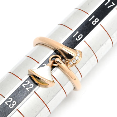 ブルガリ BVLGARI ディーヴァ ドリーム ホワイト×ピンクゴールド K18PG ダイヤモンド マザーオブパール リング 指輪 750 18金 ダイヤモンド シェル 20号