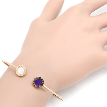 ブルガリ BVLGARI ブルガリブルガリ パープル×パールホワイト×ピンクゴールド K18PG マザーオブパール スギライト ブレスレット 18K マザーオブパール スギライト 杉石