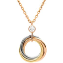 カルティエ Cartier ベビー トリニティ B7224815 ホワイトゴールド×イエローゴールド×ピンクゴールド K18WG K18YG K18PG ダイヤモンド ネックレス スリーカラー Au750 18K 3連 1P 1石 1粒 ダイヤ