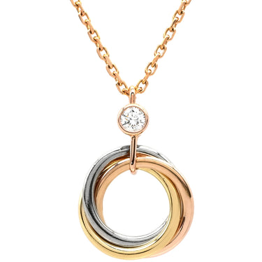 カルティエ Cartier ベビー トリニティ B7224815 ホワイトゴールド×イエローゴールド×ピンクゴールド K18WG K18YG K18PG ダイヤモンド ネックレス スリーカラー Au750 18K 3連 1P 1石 1粒 ダイヤ