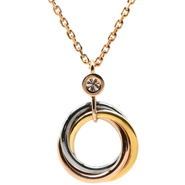 カルティエ Cartier ベビー トリニティ B7224815 ホワイトゴールド×イエローゴールド×ピンクゴールド K18WG K18YG K18PG ダイヤモンド ネックレス スリーカラー Au750 18K 3連 1P 1石 1粒 ダイヤ