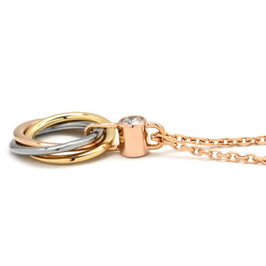 カルティエ Cartier ベビー トリニティ B7224815 ホワイトゴールド×イエローゴールド×ピンクゴールド K18WG K18YG K18PG ダイヤモンド ネックレス スリーカラー Au750 18K 3連 1P 1石 1粒 ダイヤ